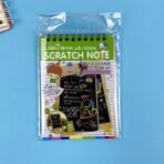 Caiet cu fise razuibile Embo, DIY Magic Scratch, 12 File, Curcubeu, Creion din Lemn, Cartonase negre, 14.5 x 10 cm, verde - imagine 6