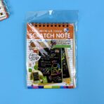 Caiet cu fise razuibile Embo, DIY Magic Scratch, 12 File, Curcubeu, Creion din Lemn, Cartonase negre, 14.5 x 10 cm, portocaliu - imagine 2