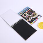 Caiet cu fise razuibile Embo, DIY Magic Scratch, 12 File, Curcubeu, Creion din Lemn, Cartonase negre, A6, Multicolor - imagine 2