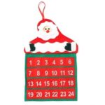Calendar de Craciun Embo, Mos Craciun, tip decoratiune, material poliester, cu buzunarele, pentru brad sau prete, 20 x 30 cm, multicolor