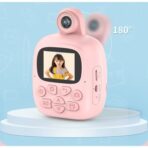 Camera Instantanee pentru Copii, Embo, Camera Frontala + Selfie, cu Functie de Printare, Cablu USB-C, Bluetooth, Compatibil iOS/Android, Imprimare APP, Model Bunny, Roz - imagine 2