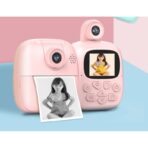 Camera Instantanee pentru Copii, Embo, Camera Frontala + Selfie, cu Functie de Printare, Cablu USB-C, Bluetooth, Compatibil iOS/Android, Imprimare APP, Model Bunny, Roz - imagine 3