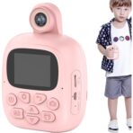 Camera Instantanee pentru Copii, Embo, Camera Frontala + Selfie, cu Functie de Printare, Cablu USB-C, Bluetooth, Compatibil iOS/Android, Imprimare APP, Model Bunny, Roz - imagine 6