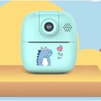 Camera Instantanee pentru Copii, Embo, Camera Frontala + Selfie, cu Functie de Printare, Cablu USB-C, Bluetooth, Compatibil iOS/Android, Imprimare APP, Model Dino, Albastru - imagine 4