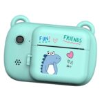 Camera Instantanee pentru Copii, Embo, Camera Frontala + Selfie, cu Functie de Printare, Cablu USB-C, Bluetooth, Compatibil iOS/Android, Imprimare APP, Model Dino Love, Albastru - imagine 4