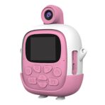 Camera Instantanee pentru Copii, Embo, cu Functie de Printare, Cablu USB-C, Bluetooth, Compatibil iOS/Android, Camera Frontala + Selfie, Model Iepure, Snur Inclus, Roz - imagine 3