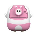 Camera Instantanee pentru Copii, Embo, cu Functie de Printare, Cablu USB-C, Bluetooth, Compatibil iOS/Android, Camera Frontala + Selfie, Model Iepure, Snur Inclus, Roz