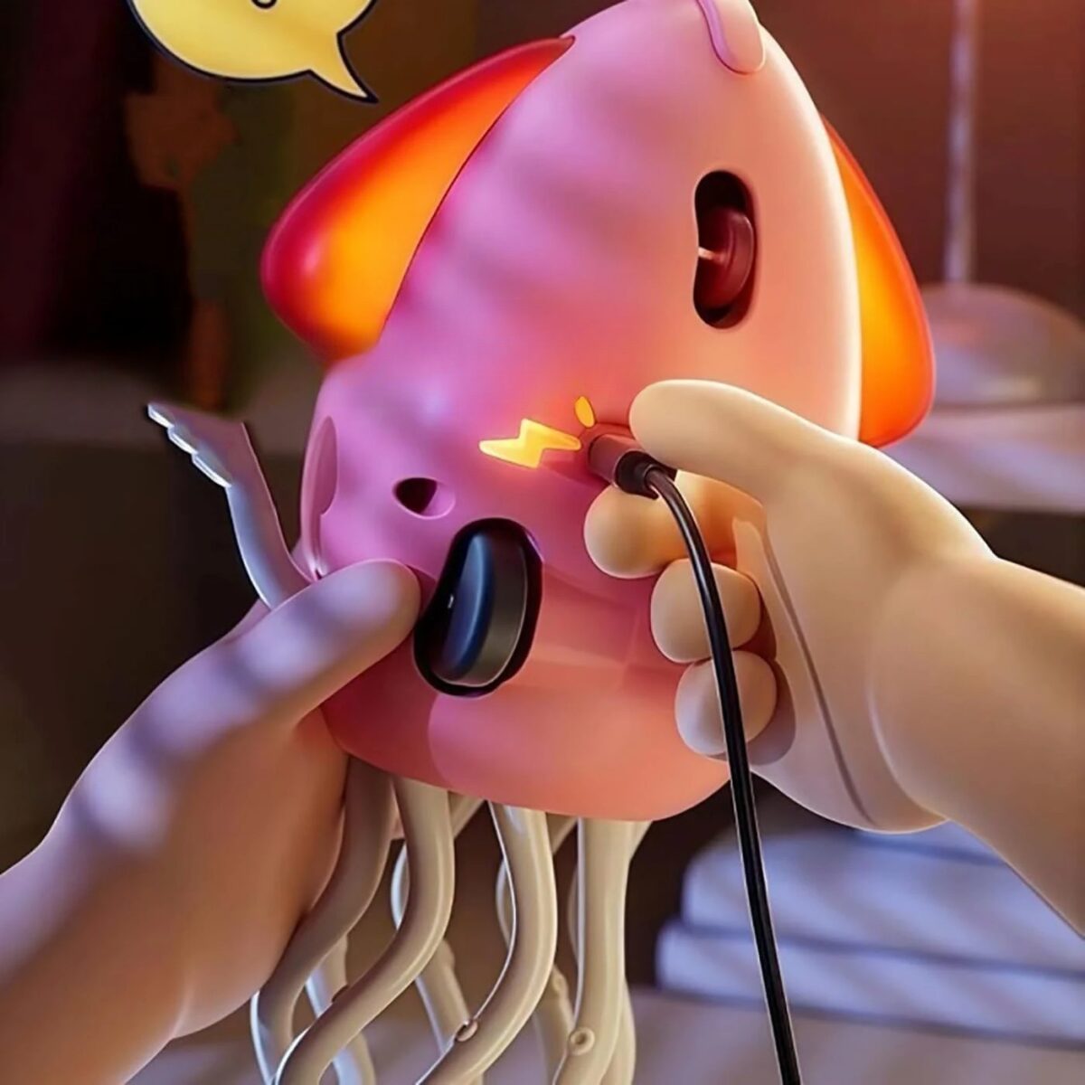 Caracatita Dansatoare, Embo, +3 Ani, 3 Moduri, din ABS, Incarcare USB, cu Undita Inclusa, 12.6 x 7.6 x 20.7 cm, Roz - imagine 2