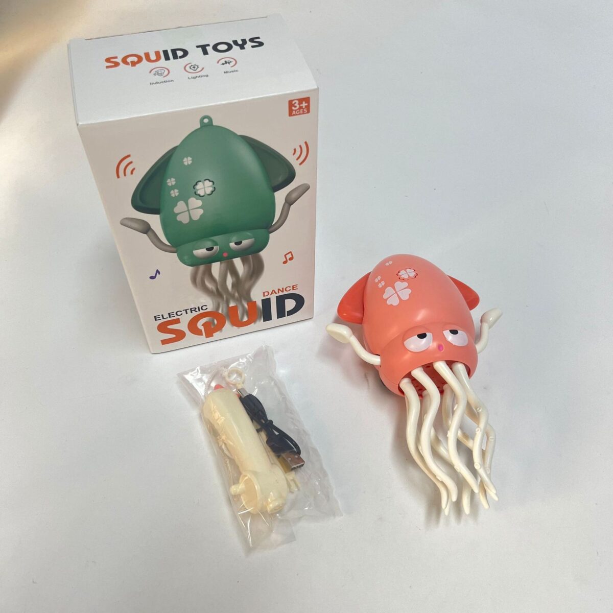 Caracatita Dansatoare, Embo, +3 Ani, 3 Moduri, din ABS, Incarcare USB, cu Undita Inclusa, 12.6 x 7.6 x 20.7 cm, Roz - imagine 6