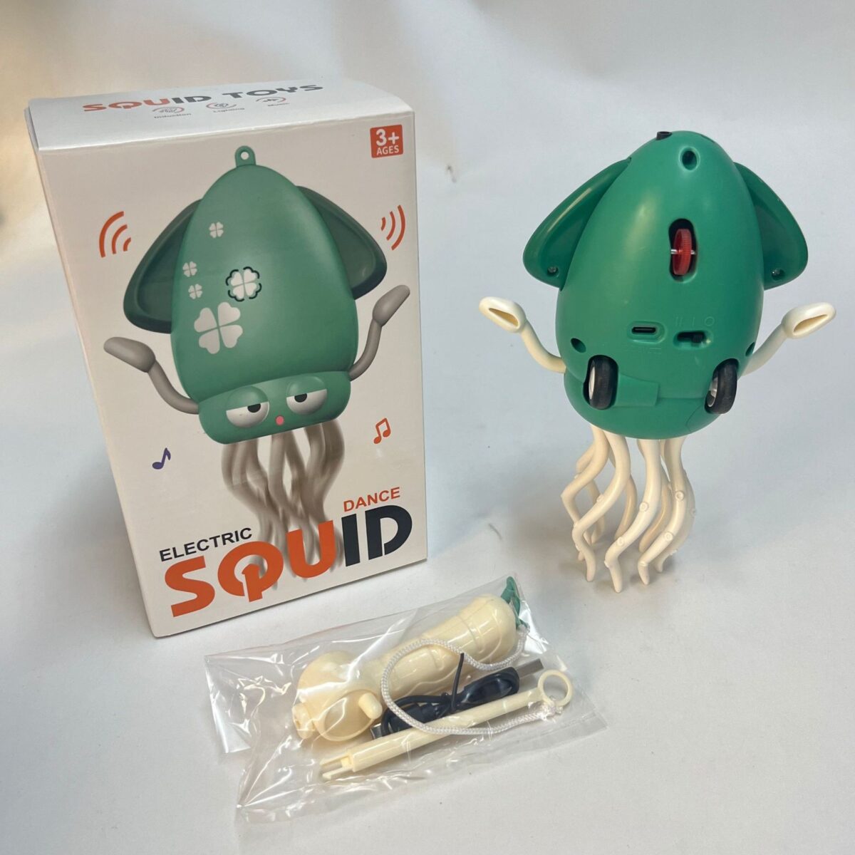 Caracatita Dansatoare, Embo, +3 Ani, 3 Moduri, din ABS, Incarcare USB, cu Undita Inclusa, 12.6 x 7.6 x 20.7 cm, Verde - imagine 6