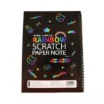 Caiet cu Foi de Hartie de Razuit, Embo, cu Un Stilou din Bambus, pentru Desen, Curcubeu, 19 x 26 cm, Negru