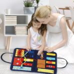Carte Senzoriala Educativa Montessori, Embo, Dezvoltare Abilitati Motorii, 2 Pagini, 28x22x3 cm, Albastru - imagine 5