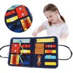 Carte Senzoriala Educativa Montessori, Embo, Dezvoltare Abilitati Motorii, 2 Pagini, 28x22x3 cm, Albastru - imagine 7