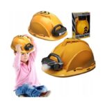 Casca Protectie cu Lanterna de Jucarie pentru Copii, Embo, Material Plastic, Interactiv, Distractiv, 29.5x19.5x6.5 cm, Portocaliu - imagine 2