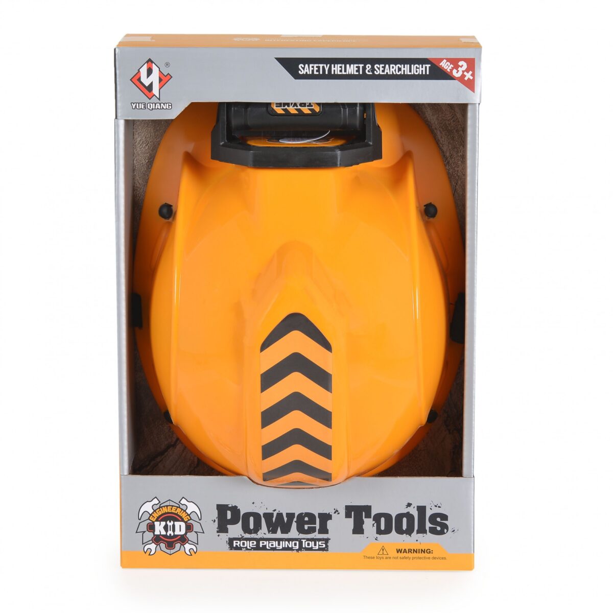 Casca Protectie cu Lanterna de Jucarie pentru Copii, Embo, Material Plastic, Interactiv, Distractiv, 29.5x19.5x6.5 cm, Portocaliu - imagine 3