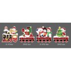 Decoratiune de Craciun, Embo, pentru Gradina, Tip Trenulet, 4 Figurine + Bete de Infipt in Pamant, din Plastic, Impermeabil, Model Oameni de Zapada, Multicolor - imagine 2