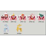 Decoratiune de Craciun, Embo, pentru Gradina, Tip Trenulet, 7 Figurine + Bete de Infipt in Pamant, din Plastic, Impermeabil, Model Renii Joy si Noel, Multicolor - imagine 2