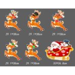 Decoratiune de Craciun, Embo, pentru Gradina, Tip Trenulet, 6 Figurine + Bete de Infipt in Pamant, din Plastic, Impermeabil, Model Mos Craciun cu Renii, Multicolor - imagine 5