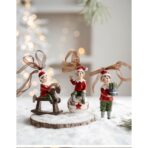 Decoratiune de Craciun, Embo, pentru Brad, Model Elf pe Glob, 10 x 4 cm, din Rasina, Multicolor - imagine 3