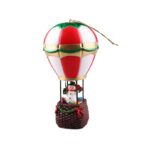 Decoratiune de Craciun tip Balon cu Aer Cald, Embo, Balon cu Om de Zapada, din Rasina, Model Balon cu Aer Cald si Om de Zapada Iluminare LED, 17 x 5 x 5 cm, Gri Rosu