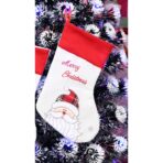 Ciorap Cadouri, culoare alba, imprimeu Mos Craciun, marimea 16x30 cm, Embo - imagine 3