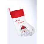 Ciorap Cadouri, culoare alba, imprimeu Mos Craciun, marimea 16x30 cm, Embo - imagine 4