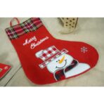 Ciorap Cadouri, culoare rosie, imprimeu om de zapada,marimea 15x30 cm, Embo - imagine 2