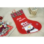 Ciorap Cadouri, culoare rosie, imprimeu om de zapada,marimea 15x30 cm, Embo - imagine 3