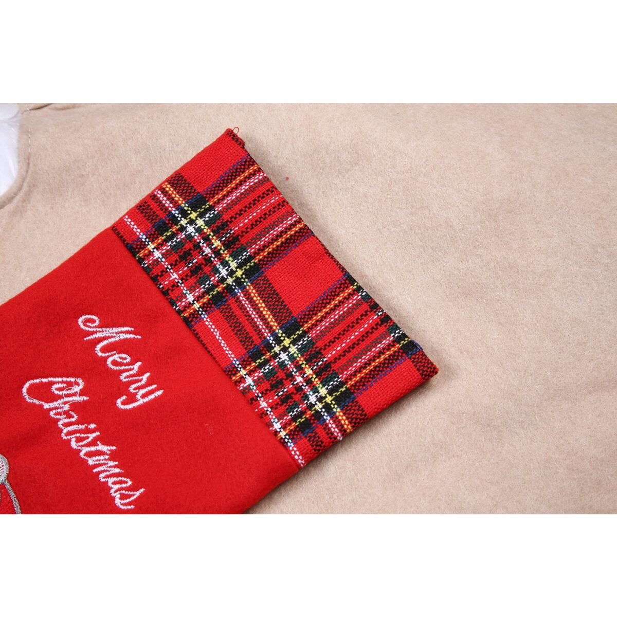 Ciorap Cadouri, culoare rosie, imprimeu om de zapada,marimea 15x30 cm, Embo - imagine 5