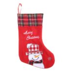 Ciorap Cadouri, culoare rosie, imprimeu om de zapada,marimea 15x30 cm, Embo