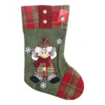 Ciorap Cadouri, Embo,cu model elf,verde, marimea 20x30 cm, textil, interior