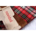 Ciorap Cadouri,Embo,cu model Mos Craciun,crem, marimea 20x40 cm, textil, interior - imagine 3