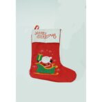 Ciorap Cadouri,Embo,cu model Mos Craciun, rosu, marimea 19x38 cm, textil, interior - imagine 4