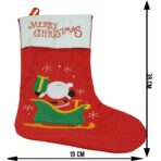 Ciorap Cadouri,Embo,cu model Mos Craciun, rosu, marimea 19x38 cm, textil, interior - imagine 5