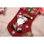 Ciorap Cadouri,Embo,cu model Mos Craciun,rosu, marimea 20x30 cm, textil, interior - imagine 2