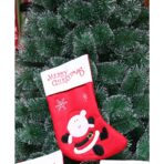 Ciorap Cadouri, Embo,cu model Mos Craciun, rosu, marimea 20x40 cm, textil, interior - imagine 5