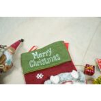 Ciorap Cadouri,Embo, cu model Mos Craciun, rosu, marimea 20x40 cm, textil, interior - imagine 5