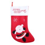 Ciorap Cadouri, Embo,cu model Mos Craciun, rosu, marimea 20x40 cm, textil, interior