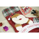 Ciorap Cadouri, Embo,cu model Mos Craciun,rosu, marimea 23x45 cm, textil, interior - imagine 3