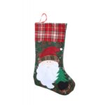 Ciorap Cadouri, Embo,cu model Mos Craciun,verde, marimea 20x40 cm, textil, interior