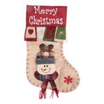 Ciorap Cadouri, Embo,cu model om de zapada,crem, marimea 20x40 cm, textil, interior