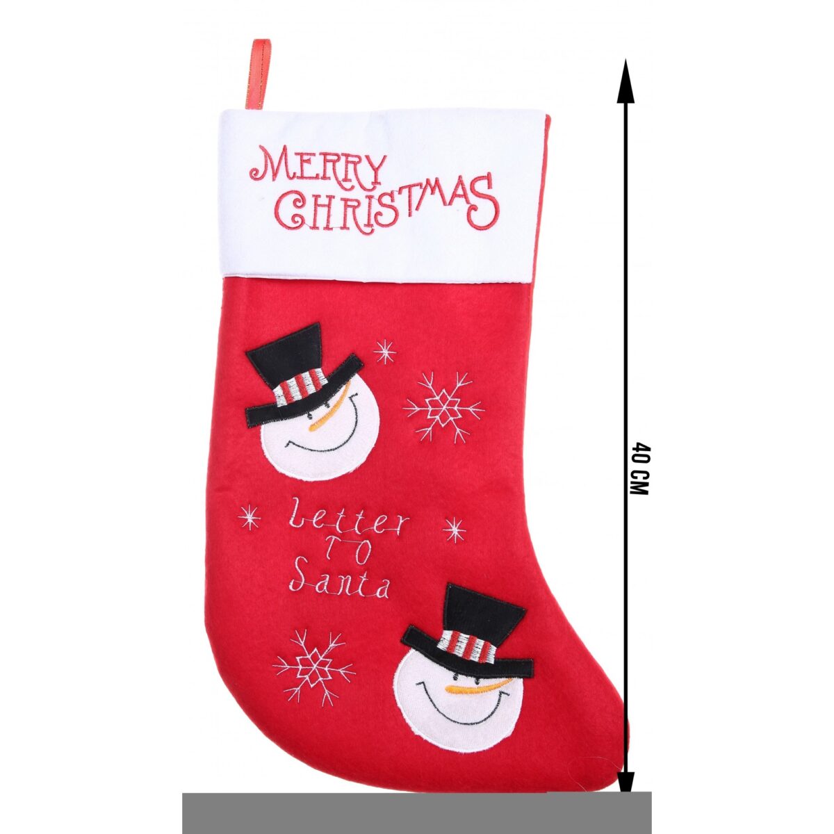 Ciorap Cadouri, Embo,cu model om de zapada, rosu, marimea 20x40 cm, textil, interior - imagine 5