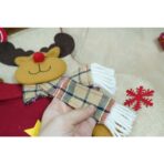 Ciorap Cadouri,Embo,cu model ren,crem, marimea 20x40 cm, textil, interior - imagine 3