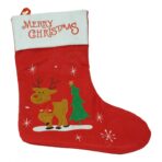 Ciorap Cadouri,Embo,cu model ren,rosu, marimea 19x38 cm, textil, interior