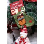 Ciorap Cadouri, Embo,cu model ren,verde, marimea 20x40 cm, textil, interior - imagine 4