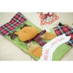 Ciorap Cadouri, Embo,cu model ren,verde, marimea 23x45 cm, textil, interior - imagine 4