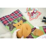 Ciorap Cadouri, Embo,cu model ren,verde, marimea 23x45 cm, textil, interior - imagine 5