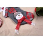 Ciorap Cadouri, model casa, culoare gri, imprimeu om de zapada, marimea 15x30 cm, Embo - imagine 3