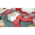 Ciorap Cadouri, model casa, culoare gri, imprimeu om de zapada, marimea 15x30 cm, Embo - imagine 4