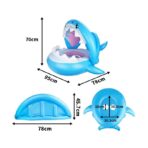Colac de inot gonflabil pentru copii, Albastru, Model Rechin, 90 cm, Embo - imagine 7